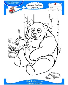 Çocuklar İçin Panda Boyama Sayfaları 